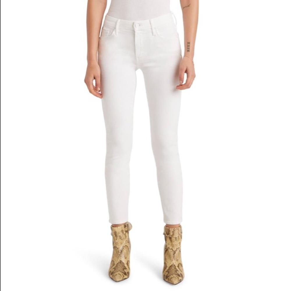 Mother White Skinny Jeans - The Looker Crop